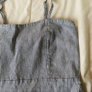 Brandy Melville A-Line Blu/Wht Stripe Mini Dress